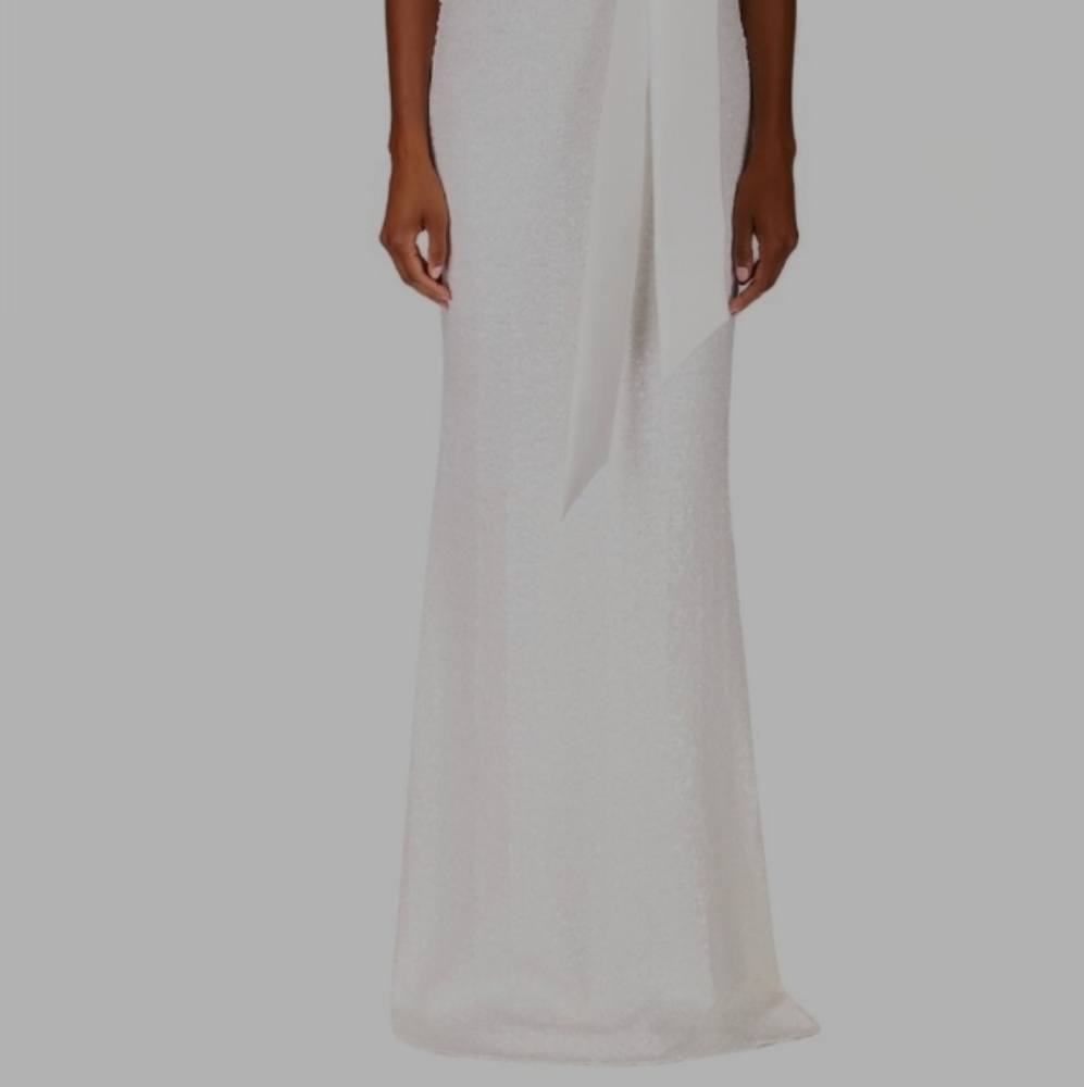 Badgley Mischka Sequined Mikado Gown - Picture 4 of 10